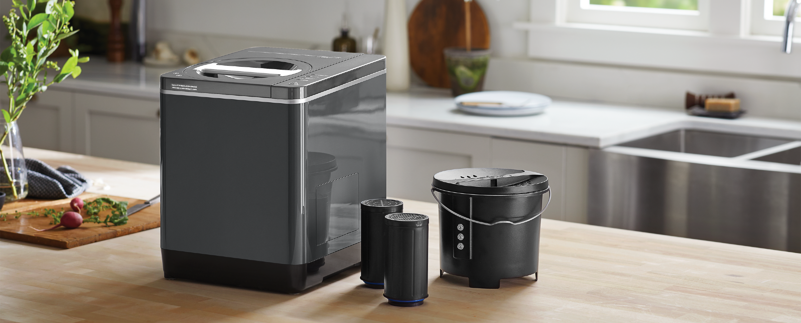 FoodCycler machine on kitchen counter