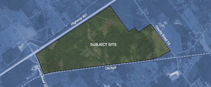 Map view of proposed Long Sault Logistics Village