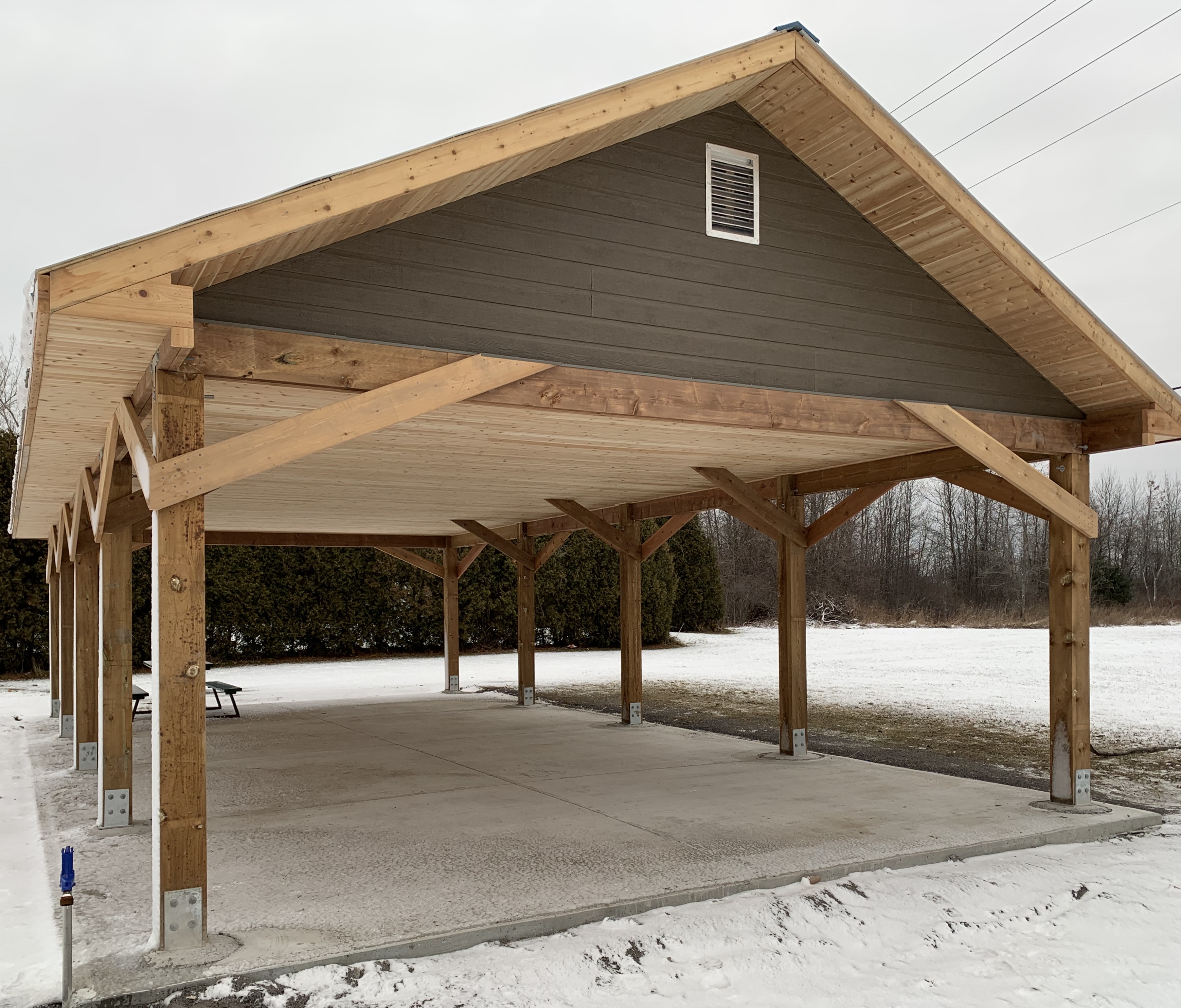 Wooden Pavilion in Park