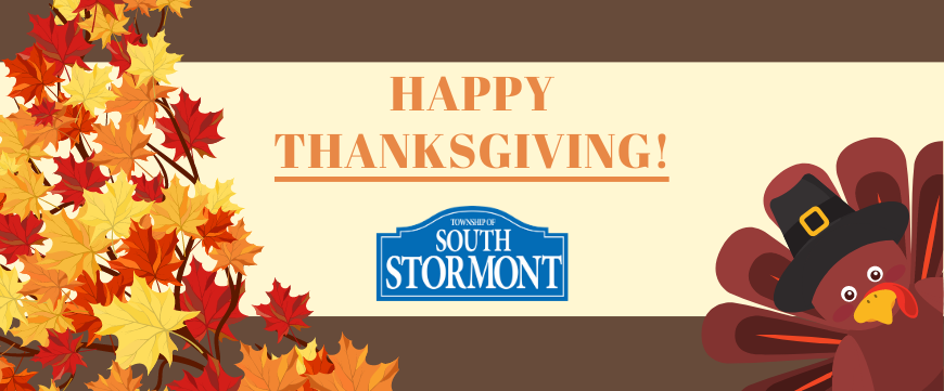 Cartoon Turkey with Pilgrim Hat and Happy Thanksgiving Written