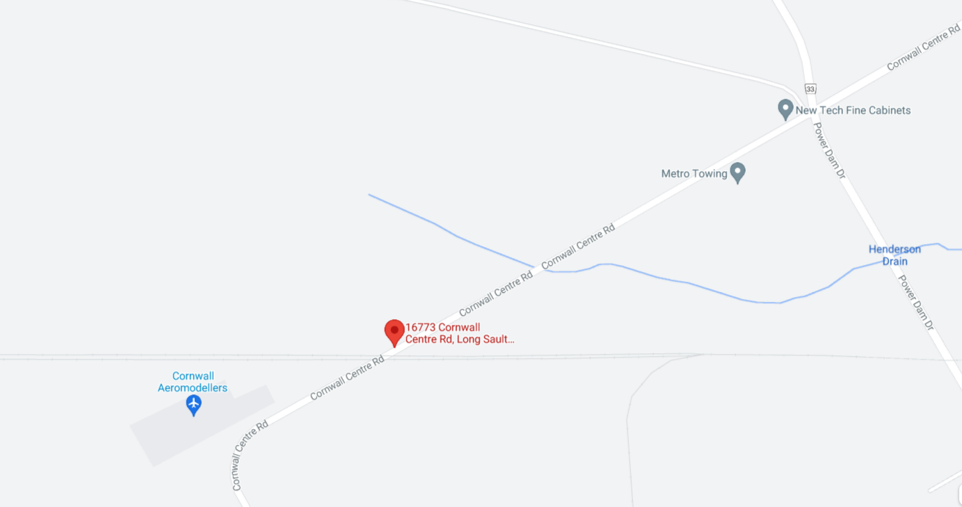 Cornwall Centre Road Closure Map Map pinpointing 16773 Cornwall Centre Road