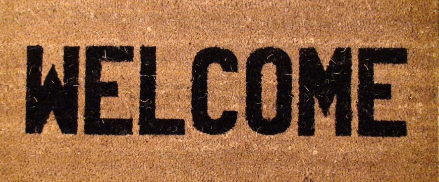 Door mat with the word