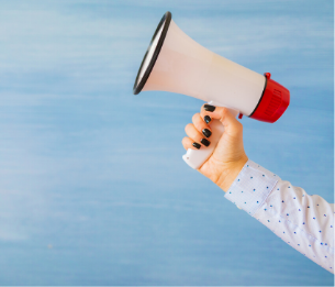 Hand with megaphone