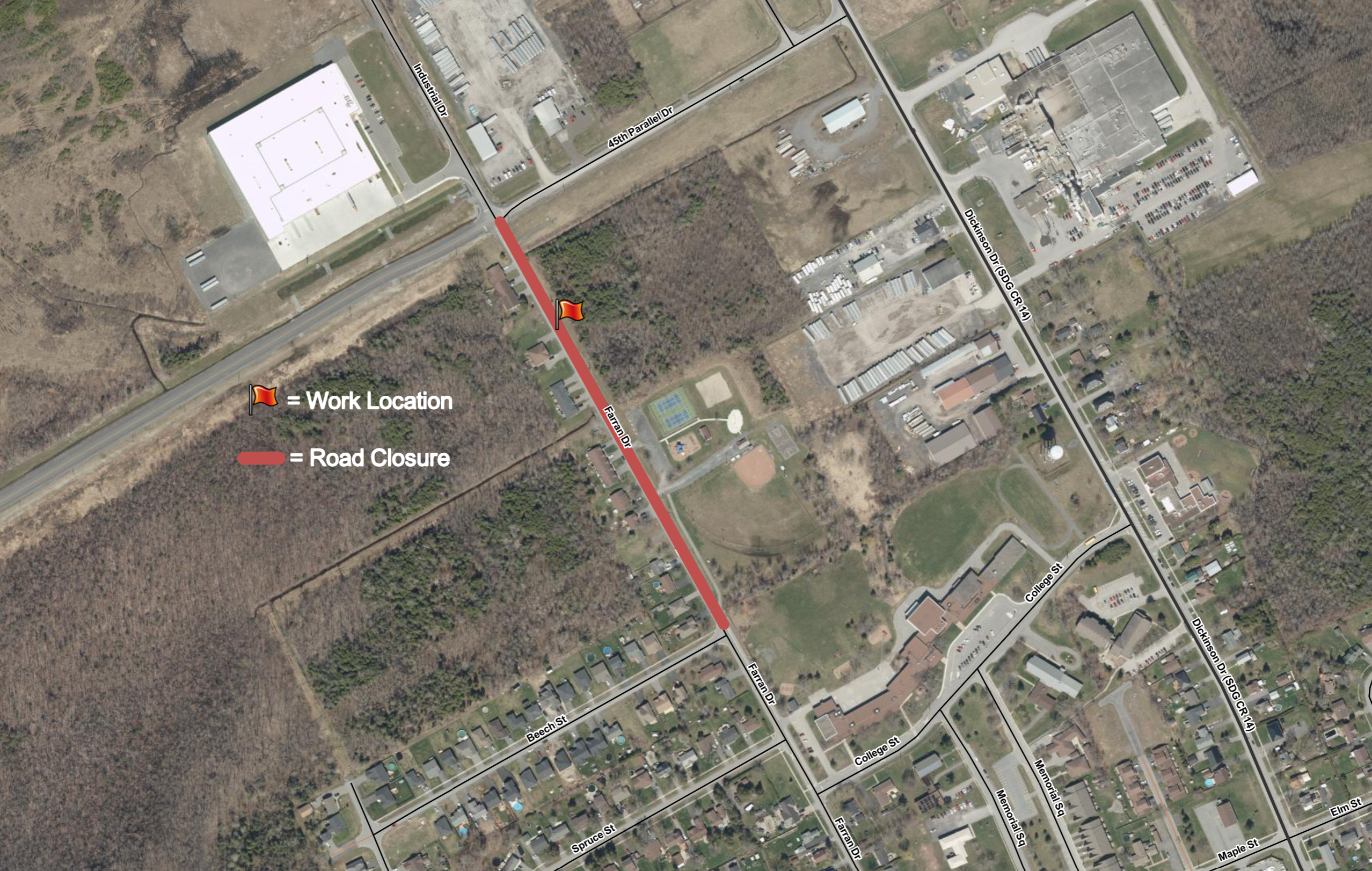 Map of work location for Farran Drive, Ingleside